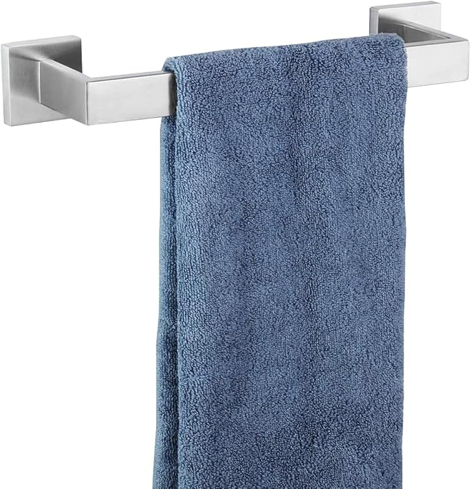 12 Inch Towel Bar for Bathrooms 12/16/20/24/28/32/36 Inch Stainless Steel 304 Brushed Nickel Towel Holder Modern Square Towel Rod Rustproof Wall Mount (1, Brushed Nickel, 12 Inch)