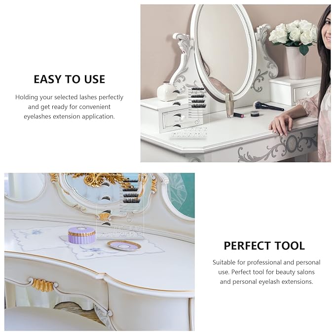 Beaupretty 1pc Eyelash Display Board Eyelash Grafting Supply Grafting Eyelash Holder T Tool Lash Tools for Eyelash Extensions Eyelash Storage Tray Pallets Glue Rack Acrylic Cosmetic