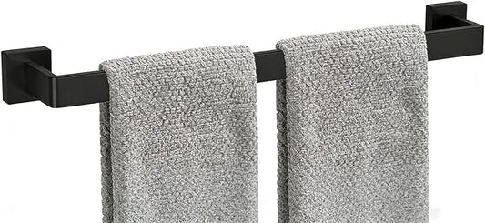 24 Inch Bathroom Towel Bar SUS304 Stainless Steel Matte Black Towel Holder Wall Mounted Heavy Duty Towel Rack Bathroom Towel Rod Modern Square Base Design(1, Matte Black, 24 Inch)