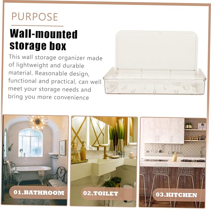 PRETYZOOM 4pcs Wall Mount Organizer Cosmetic Storage Shelf for Bathroom and Kitchen Easy Installation Floating Shelf for Wall for Organizing Sundries