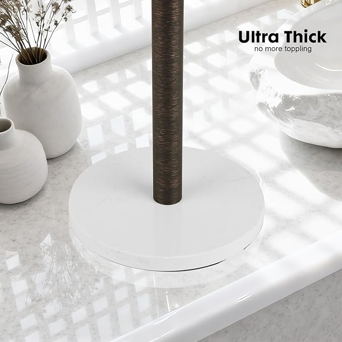 19 inch Oil Rubbed Bronze Double Towel Holder Stand,Hand Towel Bar Bathroom Vanity Countertop Towel Hanger Free Standing,Towel Ring Hardware Accessories Towel Rack