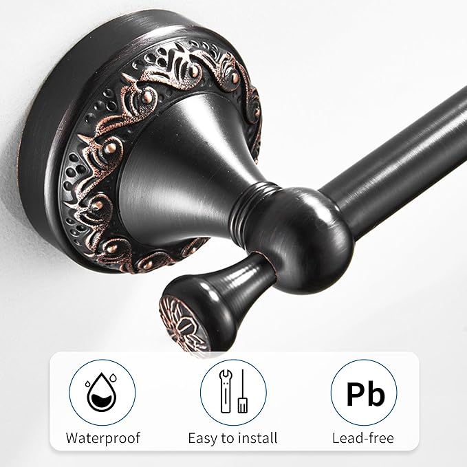 Oil Rubble Bronze Brass Bath Roll Toilet Paper Holder, Wall Mounted Black Bathroom Hardware Accessories, Pattern Carving Design