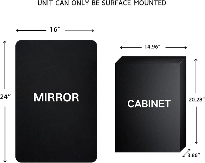 TEHOME Surface Mount 16x24 Brushed Gold Bathroom Medicine Cabinet with Mirror Gold Metal Framed Rounded Rectangle Medicine Cabinet with Beveled Mirror