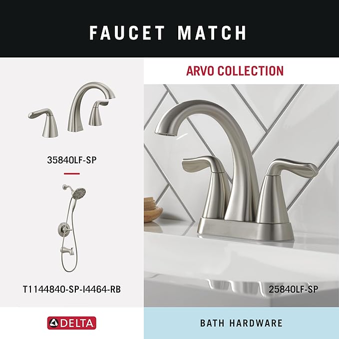 Delta Arvo (1-Pack) 18'' w/ 6" Extender Towel Rack for Bathroom SpotShield Brushed Nickel Extendable 18-24" Towel Bar for Bathroom Wall Towel Holder Rod Wall Mounted ARV18-DN