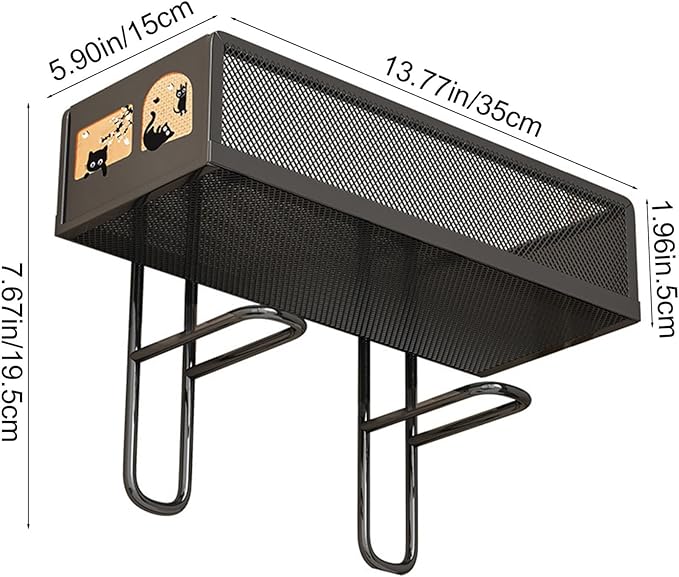 Bathroom Storage Rack Over The Toilet – Iron Back of Toilet Organizer for Draining & Storing Items (Black)