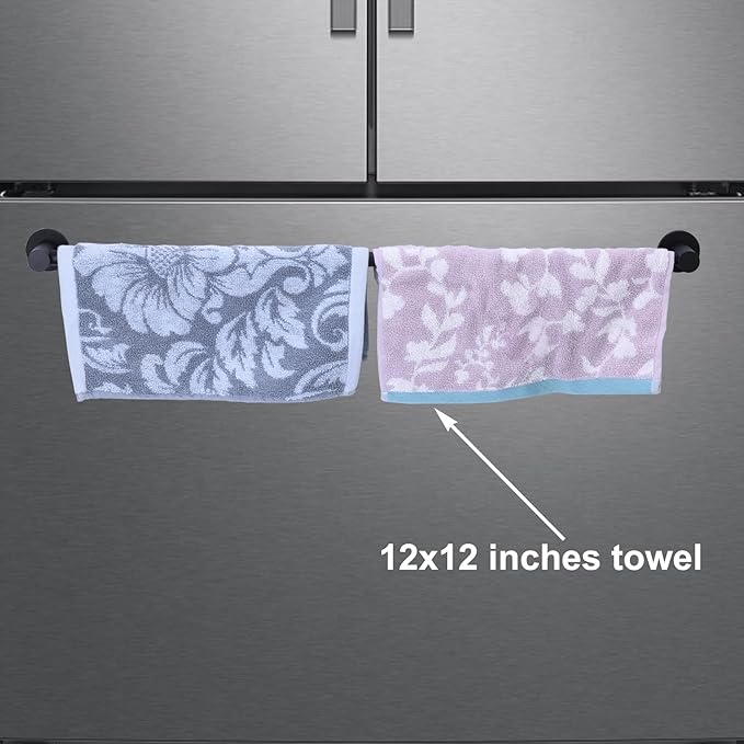 18-31.5 Inches Adjustable Magnetic Towel Bar Holder for Refrigerator, Magnet Flip Calendar Chart Rod for Whiteboard, Black
