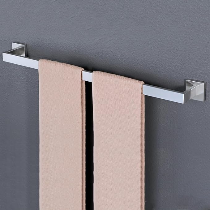 28 Inch Towel Bar 2 Pack for Bathrooms 12/16/20/24/28/32/36 Inch Stainless Steel 304 Brushed Nickel Towel Holder Modern Square Towel Rod Rustproof Wall Mount (2, Brushed Nickel, 28 Inch)