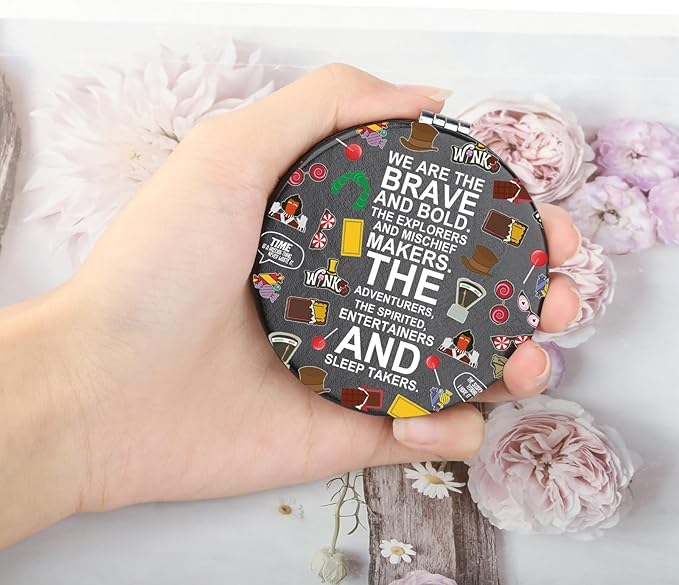 WSNANG Willy Musical Inspired Gift Chocolate Makeup Mirror for Fans and Musical Lover Chocolate Lover Gift(Brave WW Mirror-T)