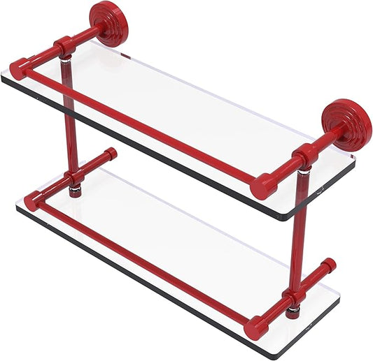 Waverly Place Collection Double Glass Shelf with Gallery Rail