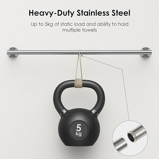 FORIOUS Bathroom Hardware Accessories Set, SUS304 Stainless Steel Towel Bar Set, Modern Towel Racks Holder for Bathroom, Toilet Paper Holder Wall Mounted 4 Pieces(24" Bar, Brushed Nickel)