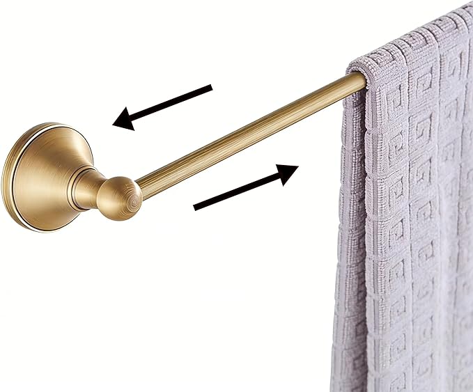Antique Brass Towel Bar,Adjustable Towel Holder Rod Antique,Brass Towel Bar Rail Bathroom Accessories Wall Mount Expandable 15.2 to 27.8 Inch