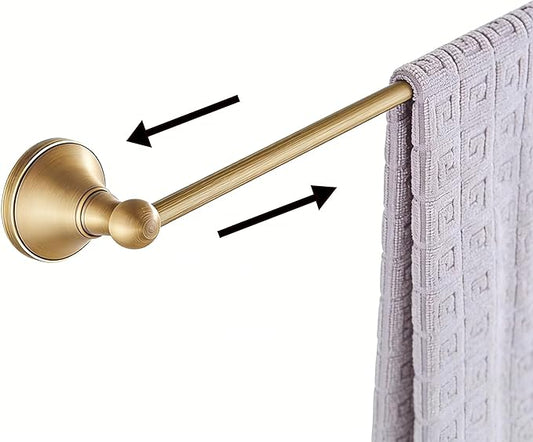 Antique Brass Towel Bar,Adjustable Towel Holder Rod Antique,Brass Towel Bar Rail Bathroom Accessories Wall Mount Expandable 15.2 to 27.8 Inch