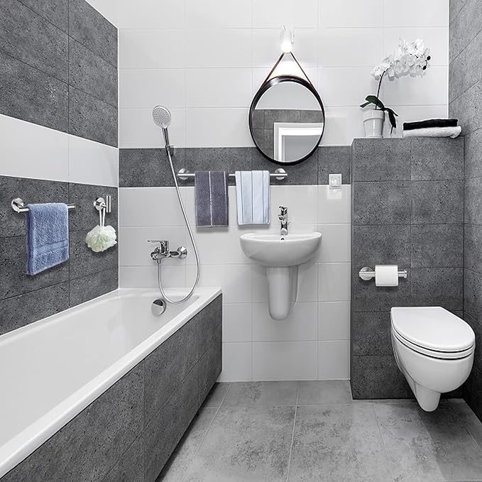 Brushed Nickel Bath Towel Bar Single Bars Towel Rack Rod Classic Wall Mounted SUS304 Stainless Steel Bathroom Towel Holder Toilet Kitchen Towel Shelf Single Layer,33 inches