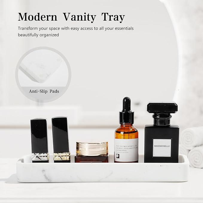YMXYJM Bathroom Accessories Set, 4 Pcs Bathroom Accessory Set, Soap Dispenser, Toothbrush Holder, Qtip Holder Set, Bathroom Sets Complete, Bathroom Sink Set for Modern Home Decor, White