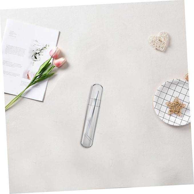 Clear Plastic Tube Storage Case for Eyelash Tweezers Craft Organizers Portable Transparent Vial Container for Makeup Manicure Accessories Sleek Versatile Design