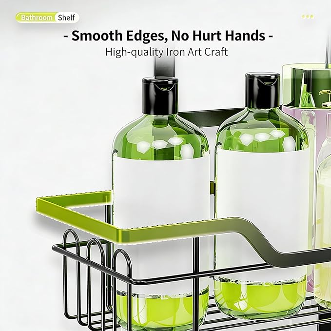 Two Layer Bathroom Storage Shelf Mounted on Door Highlighting 3 Fasteners Integrated Soap Dish Quick Drains Structure Bronzing Cream Door Cart