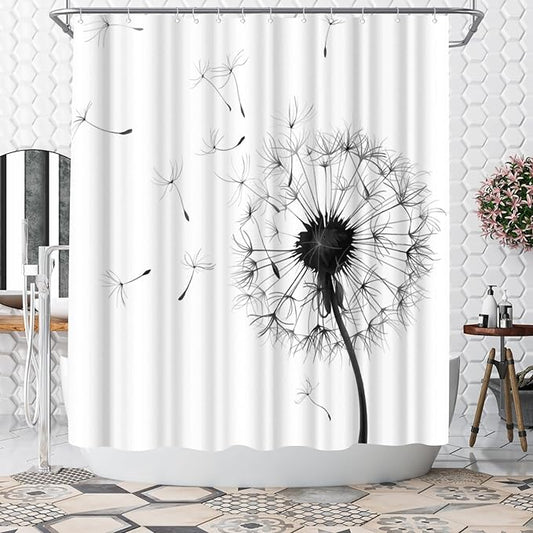 WELMECO Dandelion Shower Curtain Country Shower Curtain 72x72inch Polyester Fabric
