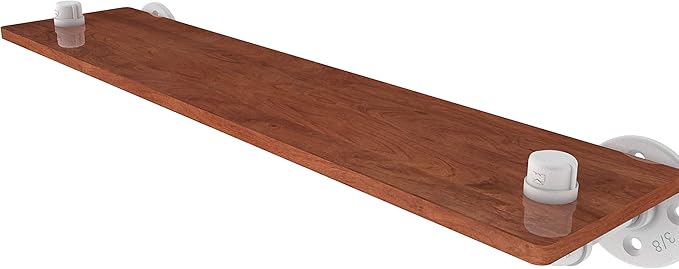 Allied Brass P-450-22-WS Pipeline Collection 22 Inch Ironwood Wood Shelf, Matte White