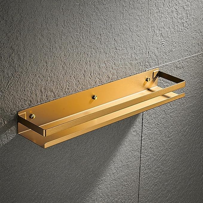 ZTBH Bathroom Divider Bathroom Shelf, Black Bathroom Corner Shelves, Wall Shelf Storage Rack 20cm-50cm Bathroom Hardware Sets (Color : Brushed Gold 30cm)
