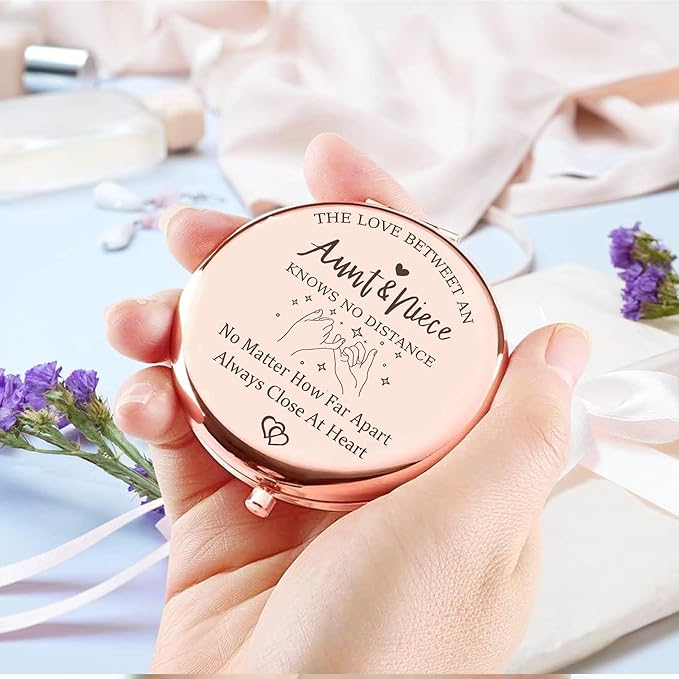 Aunt Gifts from Niece, Aunt & Niece Compact Mirorr, Aunt Birthday Gifts, Gifts for Aunts, Niece Gifts from Aunt, Aunt & Niece Gifts Idea for Christmas, Birthday