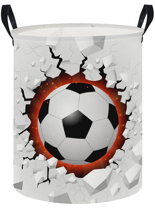 NTAOHAMPER Laundry Hamper,Laundry Basket,Baby Nursery Hamper,Waterproof Storage Bin,Clothes Organizer Basket,Room Decor(Soccer)