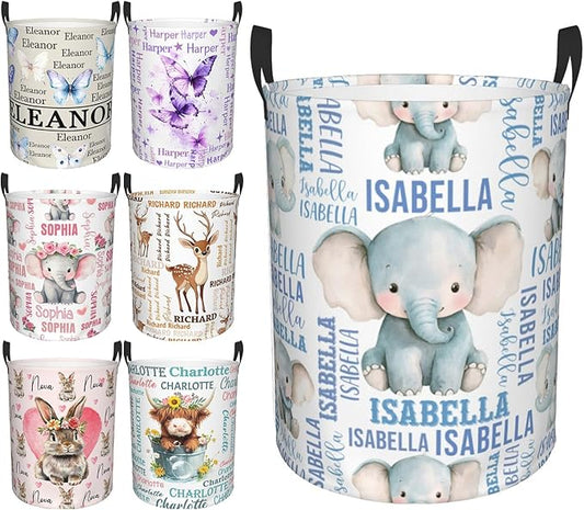 Custom Name Laundry Hamper, Personalized Laundry Baskets with Name for Boys Girls Women Men, Customized Collapsible Dirty Clothes Hamper Easy Storage Gifts for Bedroom Bathroom Living Room