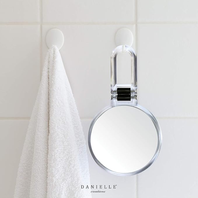 Danielle Creations 5.5-Inch Folding 2-Sided Hand Mirror, 10x Magnification, Acrylic