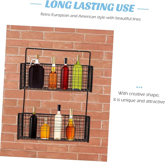 Wall Mounted Bathroom Shelf Dual Layer Multi-Function Storage Rack for Kitchen and Toilet Space-Saving Draining Rack Holder with Stable Iron Construction in Black