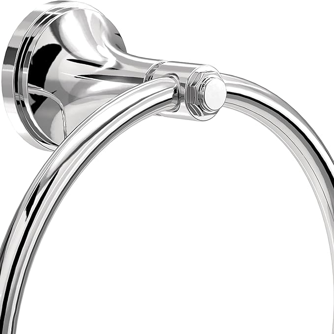 Franklin Brass Woodruff (1-Pack) Hand Towel Holder Polished Chrome Towel Racks for Bathroom Wall Round Towel Ring Holder for Bath Towel Hanger for Kitchen, Bathroom Accessories WDRF46-PC