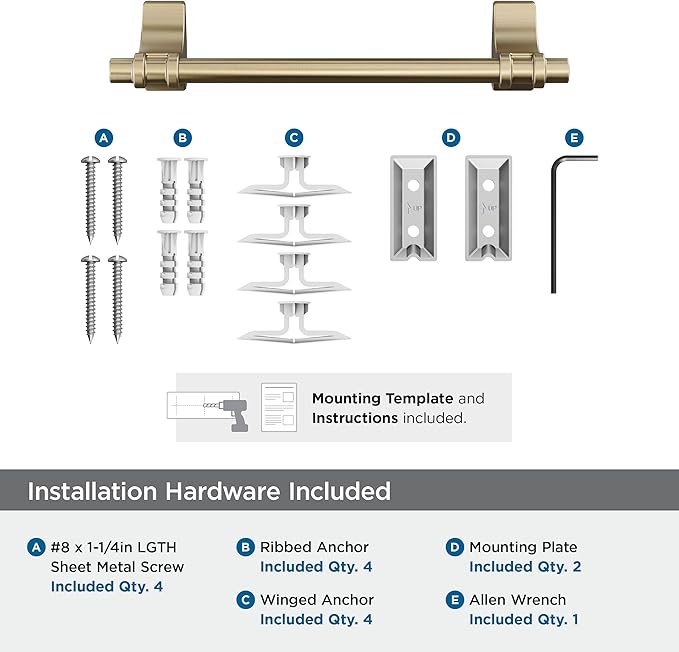 Amerock Davenport Golden Champagne 9 inch (229mm) Towel Bar, BH36055BBZ