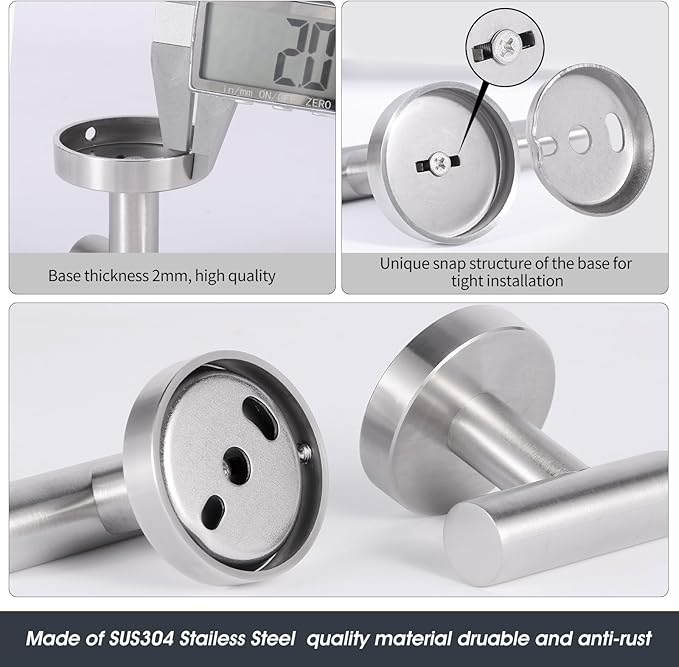 10 Piece Brushed Nickel Bathroom Hardware Set -Include23.6&16inch Bathroom Towel bar,Towel Ring,Toilet Paper Holder, Towel Hook,2 Pack 5 Piece Bathroom Accessories Set