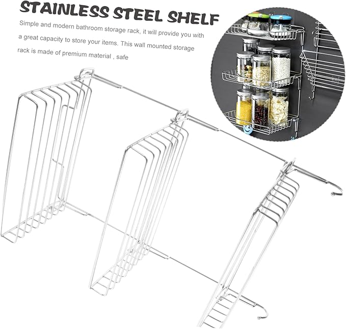 Luxshiny Stainless Steel Folding Storage Rack Floating Shelves Bathroom Storage Shelf for Bathroom Kitchen