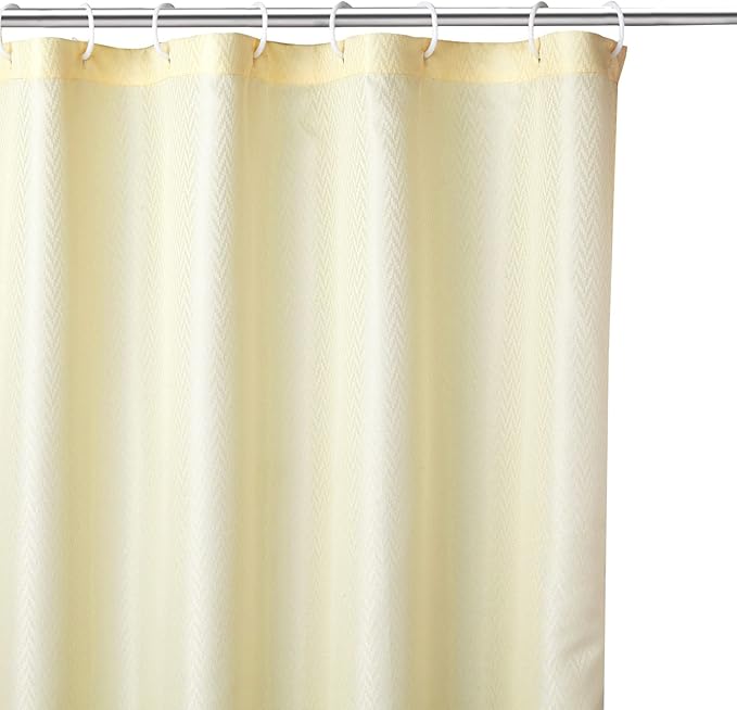 Encasa XO Luxury Jacquard Shower Curtain ZZ Cream 72x84 in | Rustproof, Wrinkle-Free, Water-Repellent & Machine Washable | Elegant Heavy Fabric for Bathroom Decor & Bathtub Use