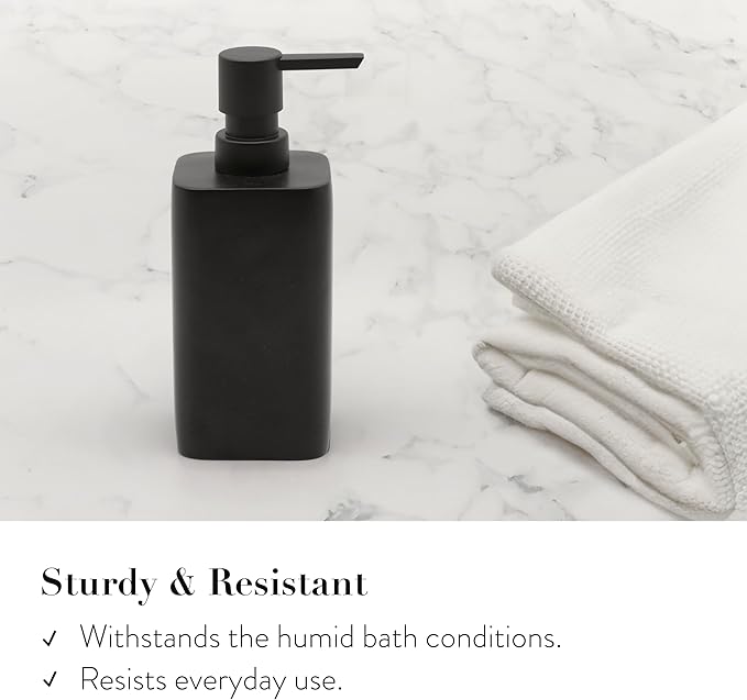 ZCCZ Bathroom Accessory Sets, 4 Pieces Bathroom Accessories Complete Set Vanity Countertop Accessory Set, Includes Lotion Dispenser Soap Pump, Tumbler, Toothbrush Holder and Tray (Matte Black)