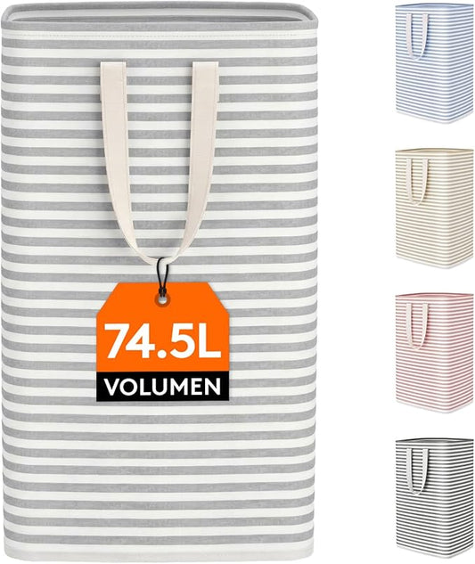 Lifewit Freestanding Clothes Hamper with Carry Handles, Large Tall Laundry Basket for Organization for Adults in Laundry Room Dorm Bedroom, Gray, 74.5L