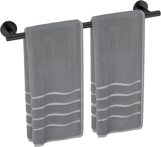 Luxbaro Matte Black Towel Bar 24 Inch, Thicken Towel Rack for Bathroom Wall, SUS304 Stainless Steel Towel Rod, Modern Home Decor (Total Length 26-Inch)