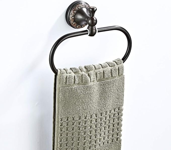 Aothpher Brass Towel Ring Oval Contemporary Bathroom Hand Towel Holder Wall Mounted,Oil Rubbed Bronze Finish