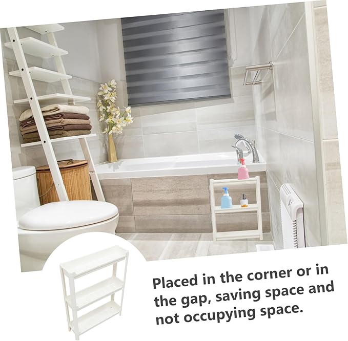 Garneck 1pc Multi-Layer Plastic Storage Shelf for Bathroom Kitchen and Living Compact Corner Organizer for Shampoo Conditioner and Items Material