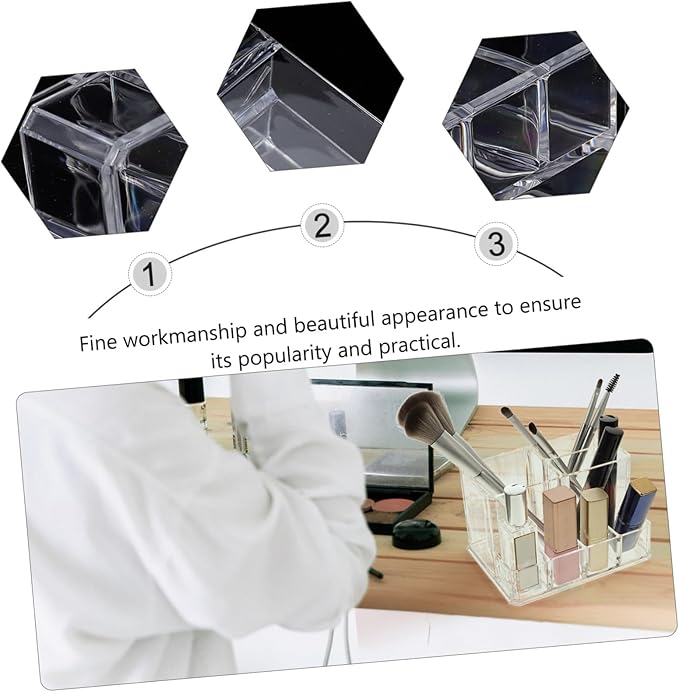 1pc Cosmetic Storage Box Vanity Brush Holder Plastic Storage Shelf Makeup Cosmetic Organizer Acrylic Cosmetic Organizer Acrylic Brush Holder Cosmetic Rack Desktop Student