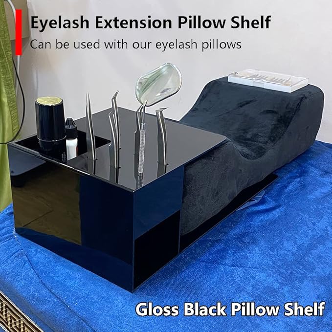 Lash Pillow Shelf Organizer - Eyelash Extension Pillow Shelf Stand - Acrylic Pillow Shelf for Lash Tech Supplies，Lash Extension Supplies Display Cabinet Shelves Suitable for Left and Right Hands