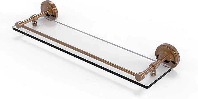 Allied Brass PRBP-1/22-GAL-BBR Prestige Regal 22 Inch Tempered Gallery Rail Glass Shelf, Brushed Bronze