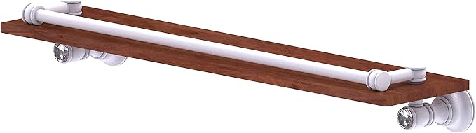 Allied Brass CC-1-22-GAL-IRW Carolina Crystal Collection 22 Inch Gallery Rail Wood Shelf, Matte White