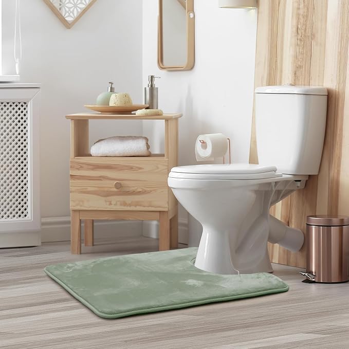 Clara Clark Bathroom Rugs, Velvet Memory Foam Bath Mat, Non-Slip Bath Rugs, Machine Wash, Dries Quickly, Ultra Soft Plush Bath Mats for Bathroom,