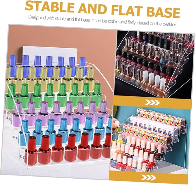 FRCOLOR Multi Layer Nail Polish Organizer Rack Display Your Favorite Colors Stable Base for Home Salon Use Also Holds Lipstick and Essential Oils