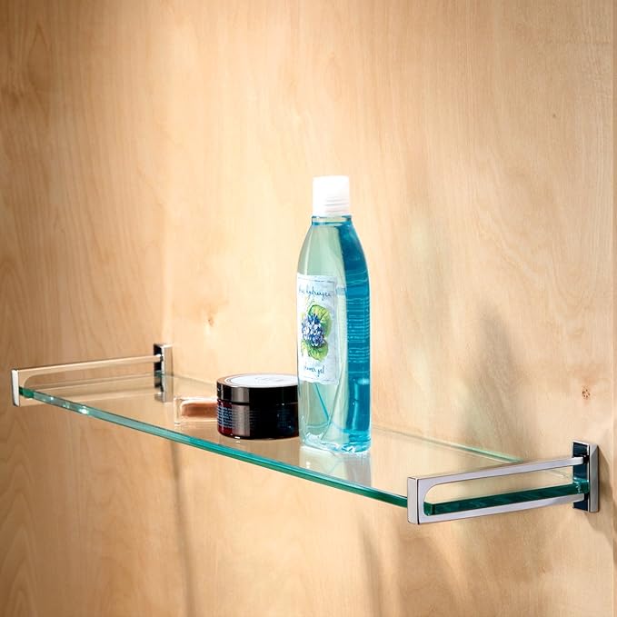Ginger, 3018T-24/PC, 24" Tempered Glass Shelf from the Frame Collection, Polished Chrome
