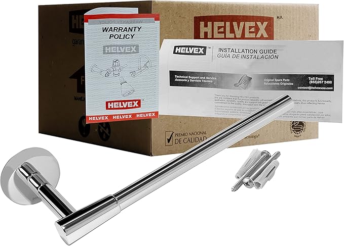 HELVEX Deco Collection Small Towel Bar Bathroom Accessory, Bathroom Towel Holder Bathroom Hardware, Polished Chrome Finish UDC-09-PC