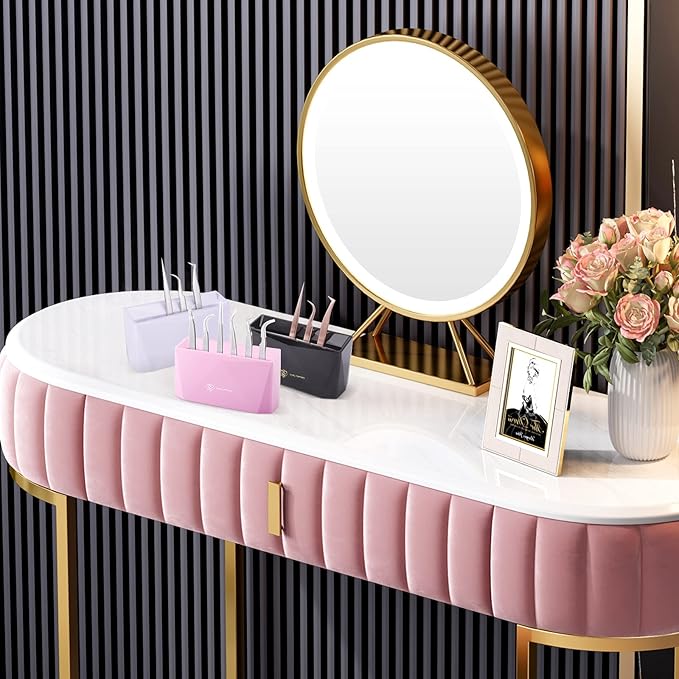 Pretty memory Lash Extension Supplies Tweezer Holder 6 PCS Tweezers Shelf Holder Eyelash Extension Supplies Display Organizer Storage Makeup Accessories Tools, White
