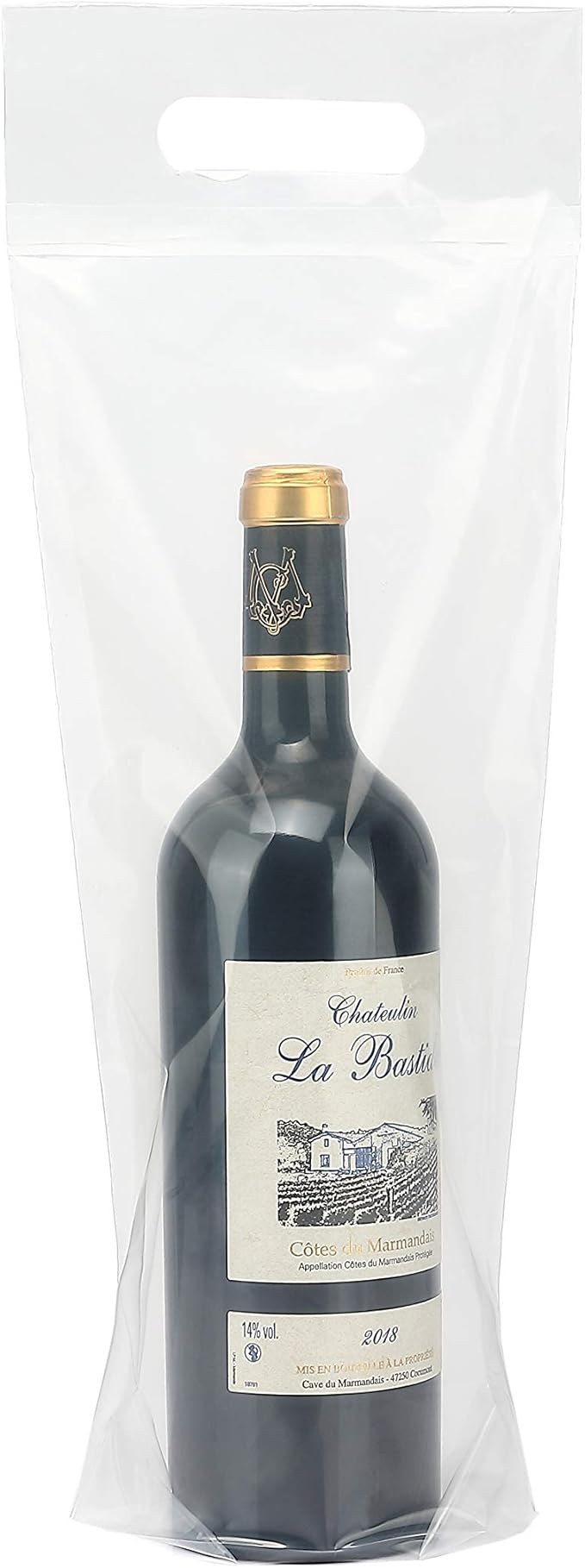 50 pack - Wine to go doggy Bag Carryout Adhesive Seal Tamper Proof Travel Bags for Restaurants, Bars, and Dinner Parties
