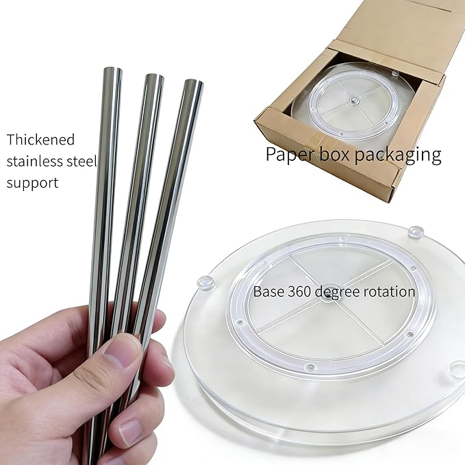 Rotating Makeup Organizer for Vanity Perfect Clear Round 3 Tier Perfume Skincare Cosmetic Stand Bathroom Countertop Storage 9.25"