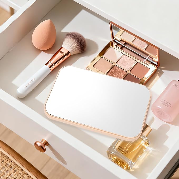12 Pack Desktop Makeup Mirror, 8 Inch Small Table Mirror with Stand for Desk Travel Makeup Spa Party (4 Color)